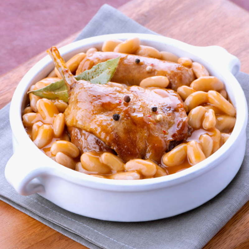 Cassoulet cu rata confiata si fasole din Tarbes, Ramajo, 1400g 2 Cassoulet cu confit de rață și fasole Tarbais IGP Label Rouge, Ramajo, 1400 g