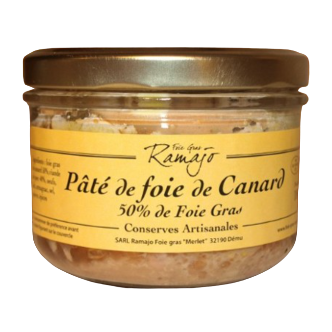 Pateu de ficat de rata, Ramajo, 180g Pateu de ficat de rață cu 50% foie gras, Ramajo, 180 g