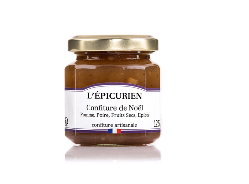 dulceatacraciuncumere Dulceață artizanală de Crăciun cu mere, pere și fructe uscate, L’Épicurien, 125 g