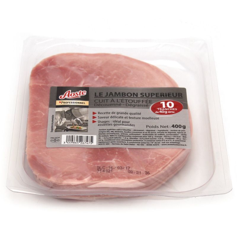 jambon Șuncă superioară gătită înăbușit, 10 felii, 400 g