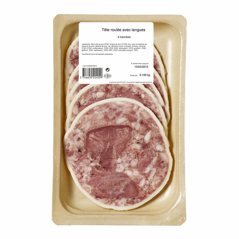 rulada cu cap si limba de porc Ruladă din cap și limbă de porc, 5 felii, 190 g