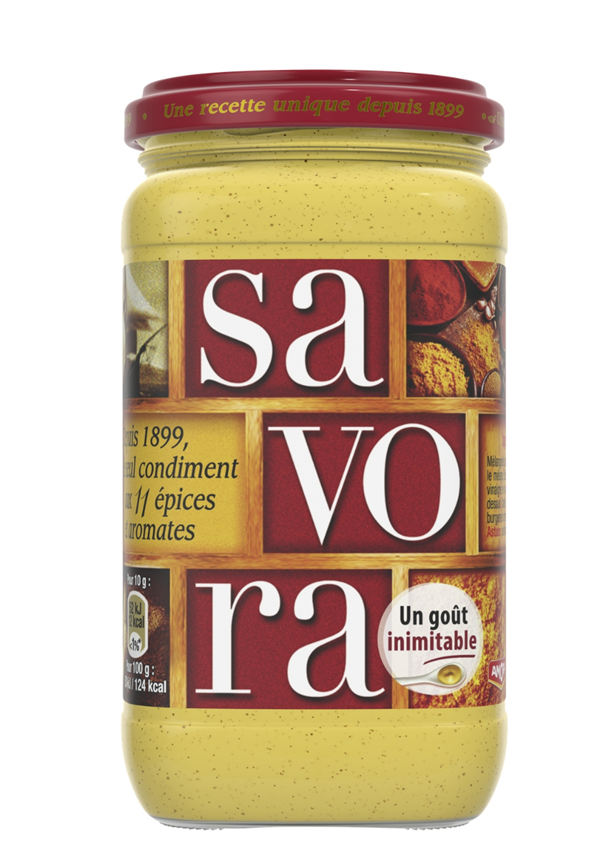 savora Muștar Savora cu 11 condimente și plante aromatice, Amora, 385 g