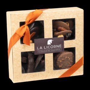 Asortiment de ciocolată cu fructe confiate și fructe uscate, La Licorne, 150 g